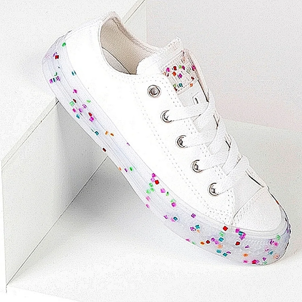 CONVERSE All Star Chuck Taylor Confetti Rainbow Toddle Youth Sneakers NWT